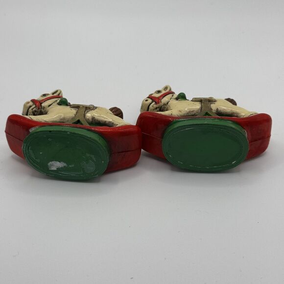 Holiday Memories Rocking Horse Mini Candle Holders Set of 2 Vintage Christmas - Picture 9 of 11
